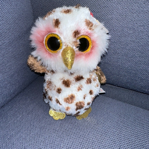 Ty Stuffed Animal Owl Plush Toy White Brown Whoolie New NWT 2022 - Picture 1 of 16